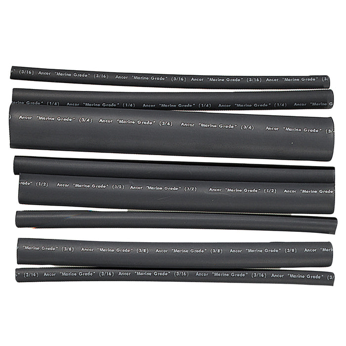 Ancor Adhesive Lined Heat Shrink Tubing  Assorted 8Pack 6 2020 AWG Black 301506