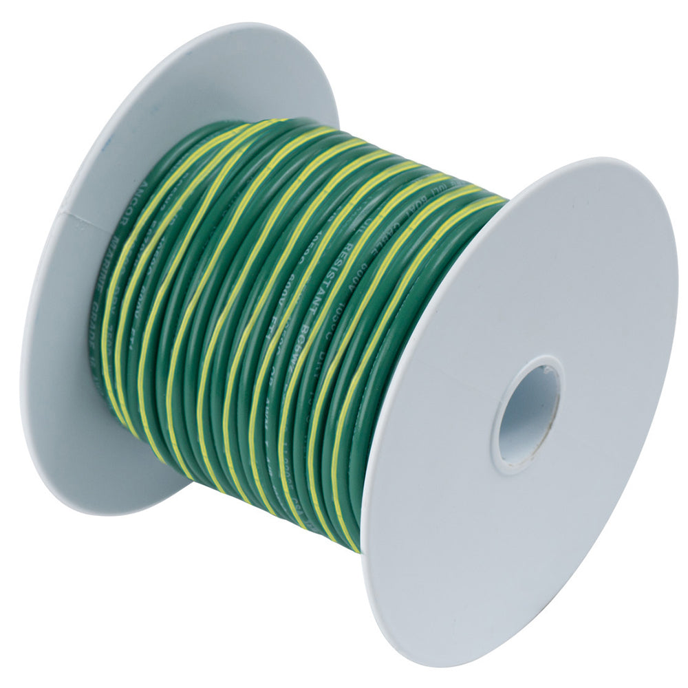 Ancor Green wYellow Stripe 10 AWG Tinned Copper Wire  100 109310