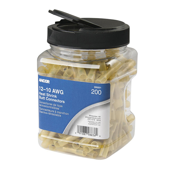 Ancor 1210 AWG Heat Shrink Butt Connector  200Pieces  Jar 309201