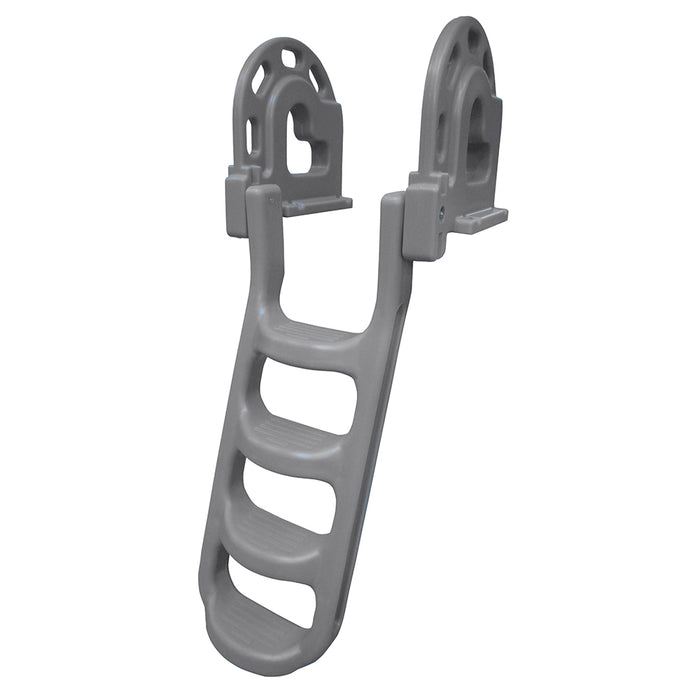Dock Edge StandOff FlipUp Polyethylene Roto Molded 4Step Dock Ladder  Grey 2084F