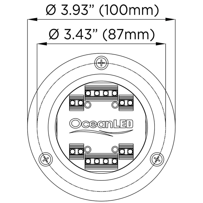 OceanLED Sport S3124s Underwater LED Light  Ultra WhiteMidnight Blue 012103BW