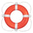 Taylor Made Foam Ring Buoy  24  Orange wWhite Grab Line 364