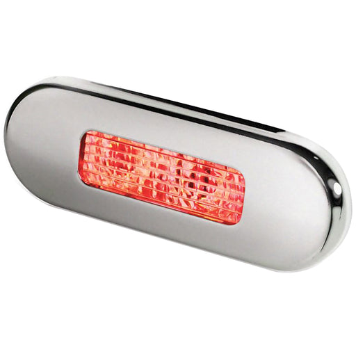 Hella Marine Surface Mount Oblong LED Courtesy Lamp  Red LED  Stainless Steel Bezel 980869501