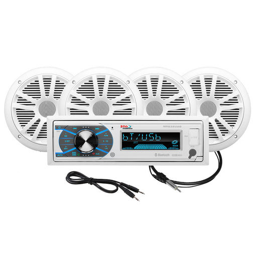 Boss Audio MCK632WB64 Marine Stereo  2 Pairs of 65 Speaker Kit  White MCK632WB64
