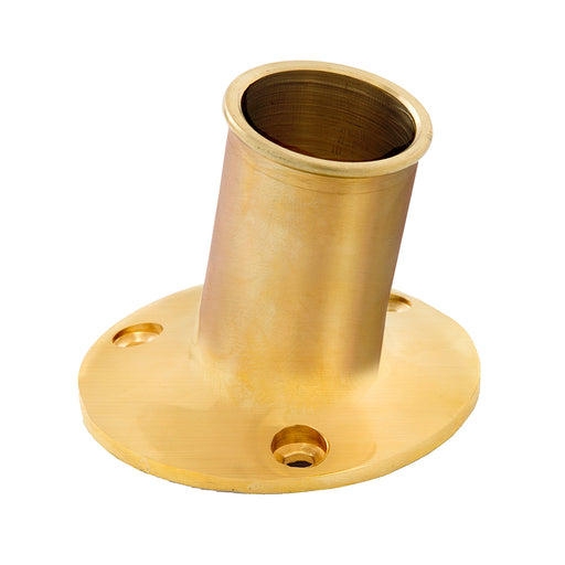 Whitecap TopMounted Flag Pole Socket Polished Brass  1 ID S5002B