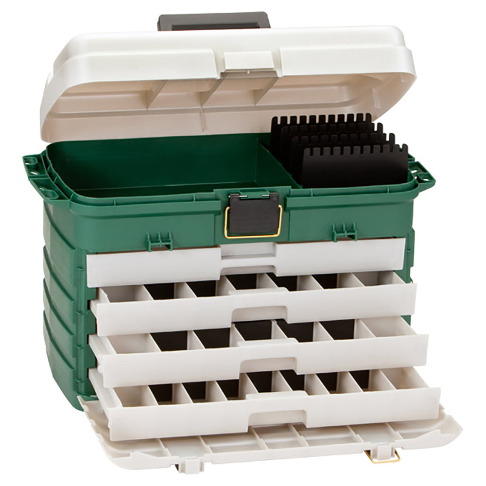 Plano 4Drawer Tackle Box  Green MetallicSilver 758005