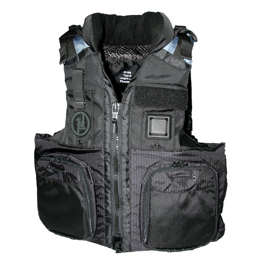 First Watch AV800 Four Pocket Flotation Vest  Black  Small to Medium AV800BKSM