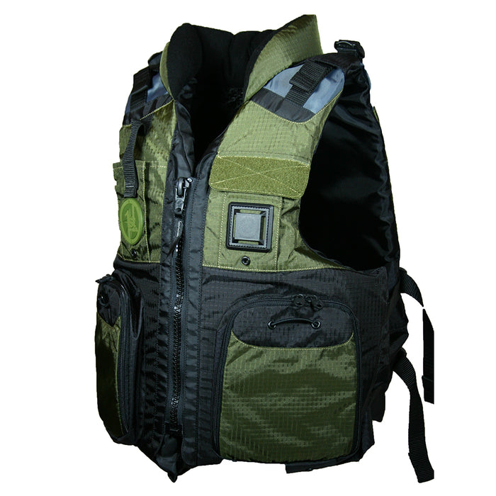 First Watch AV800 Four Pocket Flotation Vest  OD Green  Large to XL AV800GNLXL