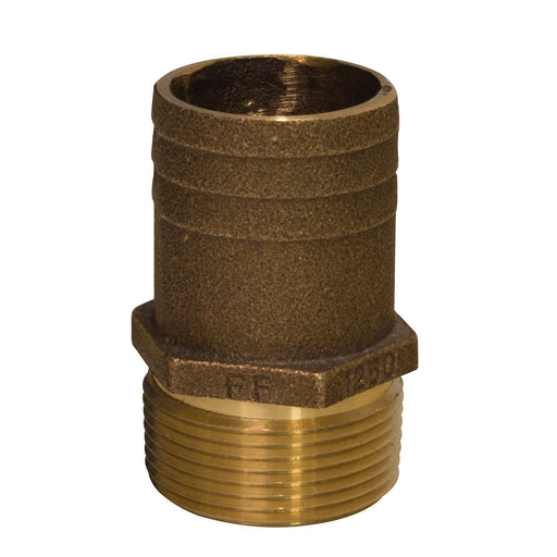 GROCO 1 NPT x 114 Bronze Full Flow Pipe to Hose Straight Fitting FF1000