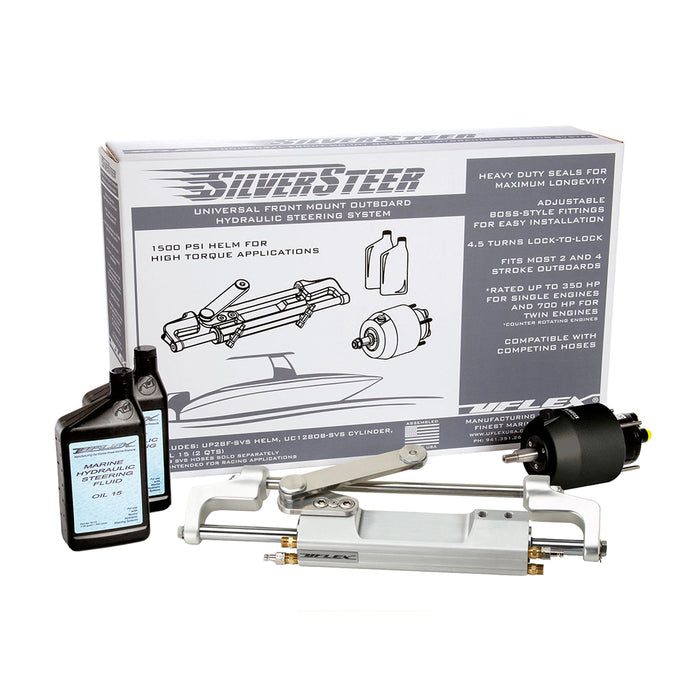 Uflex SilverSteer Universal Front Mount Outboard Hydraulic Tilt Steering System  1500PSI V2 SILVERSTEER 2TB