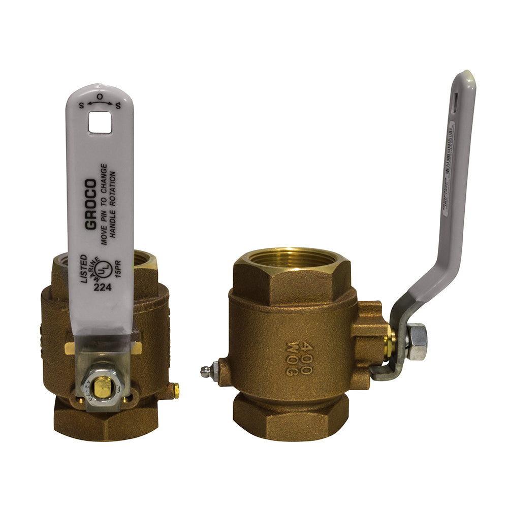 GROCO 1 NPT Bronze InLine Ball Valve IBV1000