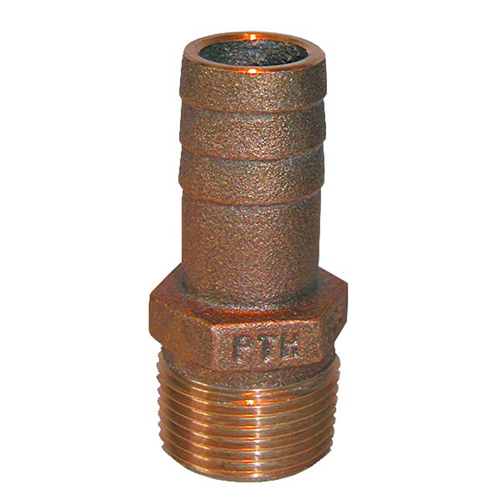 GROCO 114 NPT x 114 ID Bronze Pipe to Hose Straight Fitting PTH1250