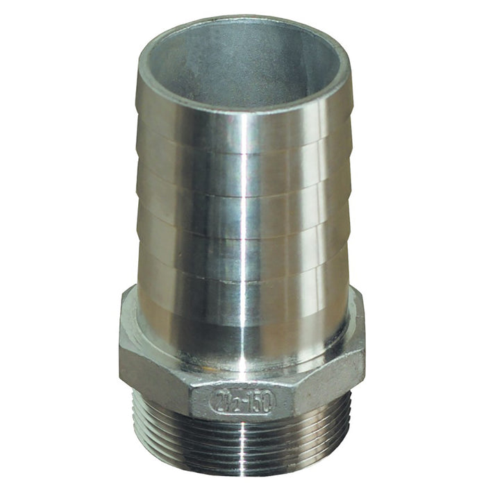 GROCO 34 NPT x 34 ID Stainless Steel Pipe to Hose Straight Fitting PTH750S