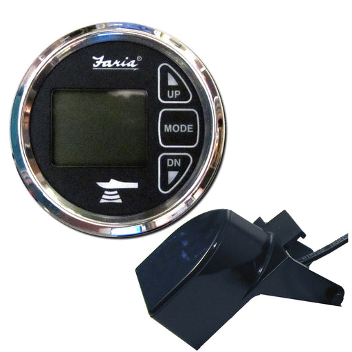 Faria Chesapeake Black 2 Dual Depth  Temp Sounder wTransom Mount Transducer 13752