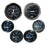 Faria Chesapeake Black wStainless Steel Bezel Boxed Set of 6  Speed Tach Fuel Level Voltmeter Water Temperature  Oil PSI