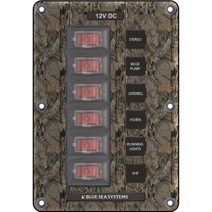 Blue Sea 4325 Circuit Breaker Switch Panel 6 Position  Camo 4325
