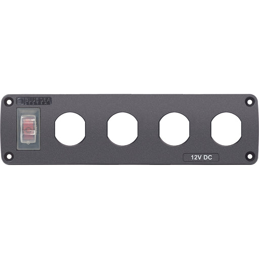 Blue Sea Water Resistant USB Accessory Panel  15A Circuit Breaker 4x Blank Apertures 4369