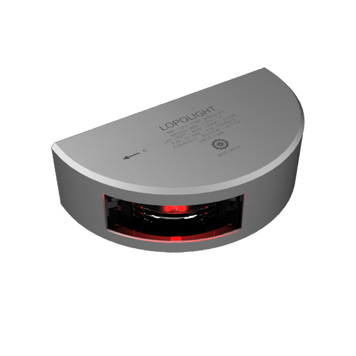 Lopolight Series 101002  Port Side Light  1NM  Vertical Mount  Red  Silver Housing 101002