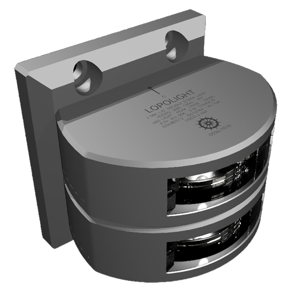 Lopolight Series 301006  Double Stacked Stern Light  2NM  Vertical Mount  White  Silver Housing 301006ST