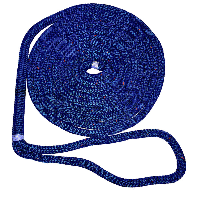 New England Ropes 12 Double Braid Dock Line  Blue wTracer  35 C50531600035