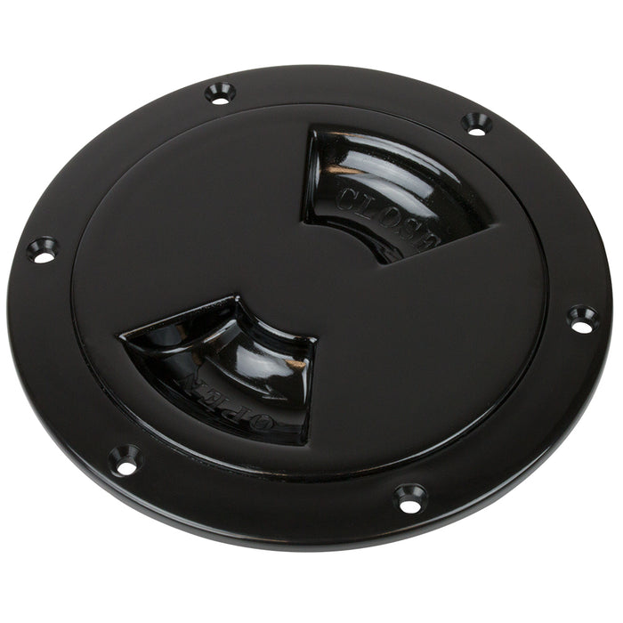 SeaDog Smooth Quarter Turn Deck Plate  Black  4 3361451