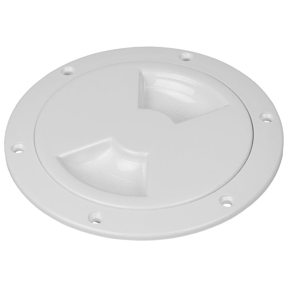 SeaDog QuarterTurn Smooth Deck Plate wInternal Collar  White  4 3363401