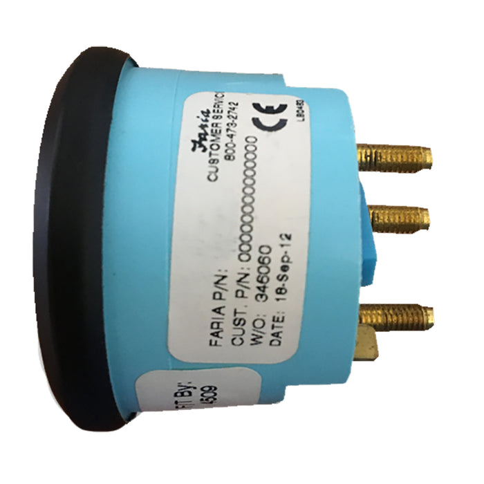 Faria Euro Black 2 Cylinder Head Temperature Gauge 60 to 220 F with Sender 12819