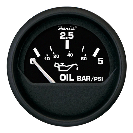 Faria Euro Black 2 Oil Pressure Gauge  Metric 5 Bar 12805