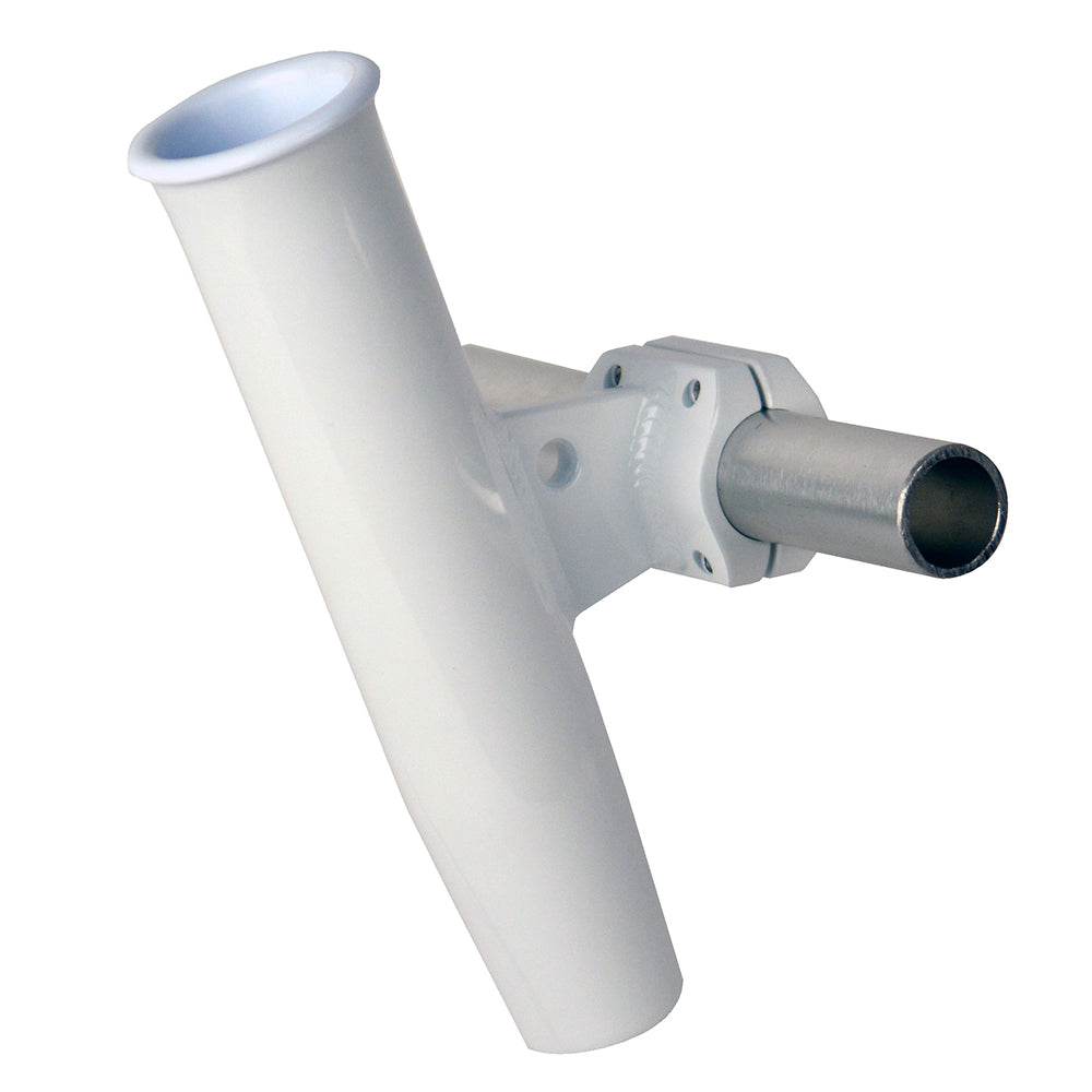 CE Smith Aluminum Horizontal ClampOn Rod Holder 166 OD  White Powder Coated wSleeve 53721