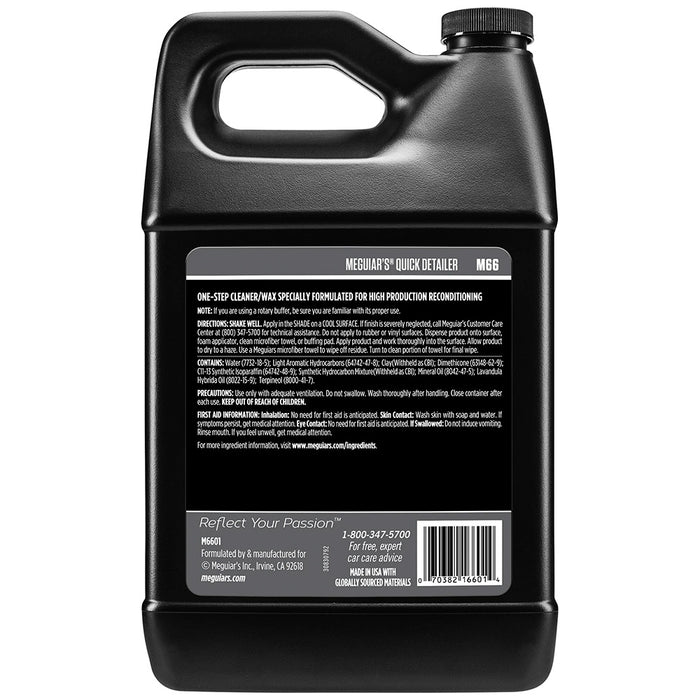 Meguiars Mirror Glaze Quick Detailer  1 Gallon Case of 4 M6601CASE