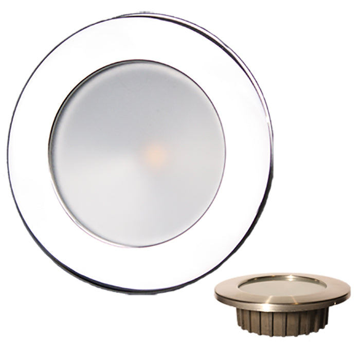Lunasea ZERO EMI Recessed 35 LED Light  Warm White wPolished Stainless Steel Bezel  12VDC LLB46WW0ASS