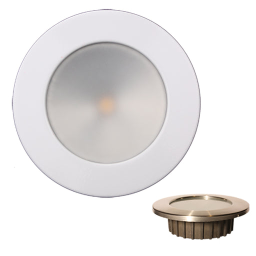 Lunasea ZERO EMI Recessed 35 LED Light  Warm White wWhite Stainless Steel Bezel  12VDC LLB46WW0AWH