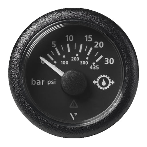 Veratron 52MM 2116 ViewLine Transmission Oil Pressure 30 Bar435 PSI  Black Dial  Round Bezel A2C59514141