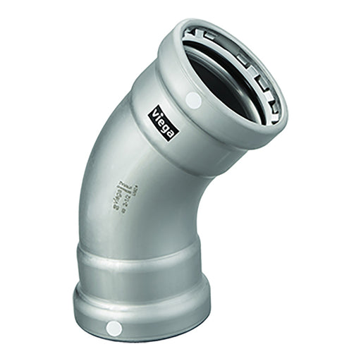 Viega MegaPress 3 45 Carbon Steel Elbow wFKM  Double Press Connection  Smart Connect Technology 26535