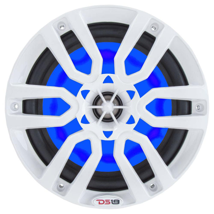 DS18 HYDRO 65 2Way Marine Speakers wRGB LED Lights 300W  White NXL6