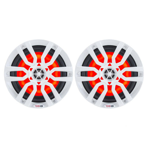 DS18 HYDRO 8 2Way Marine Speakers wRGB LED Lights 375W  White NXL8
