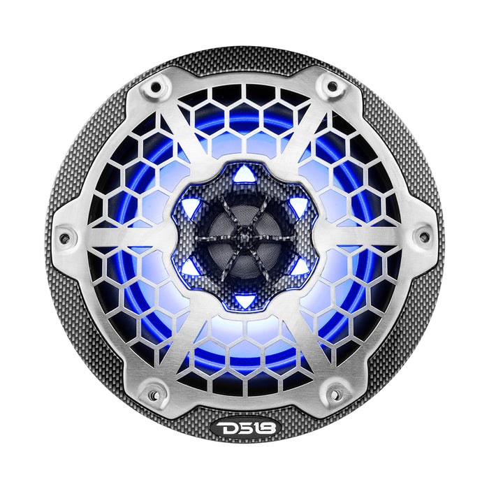 DS18 HYDRO 65 2Way Marine Speakers wRGB LED Lights 300W  Black Carbon Fiber CF65