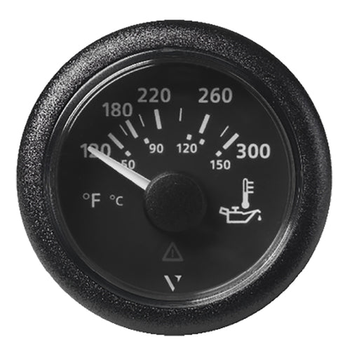 Veratron 52MM 2116 ViewLine Oil Temperature Gauge 120300F  Black Dial  Bezel A2C59514165
