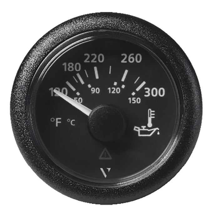 Veratron 52MM 2116 ViewLine Oil Temperature Gauge 120300F  Black Dial  Bezel A2C59514165