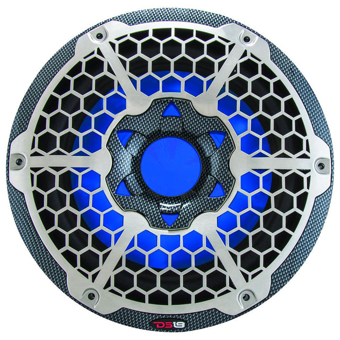 DS18 HYDRO 10 Subwoofer wRGB Lights  600W  Carbon Fiber CF10SUB