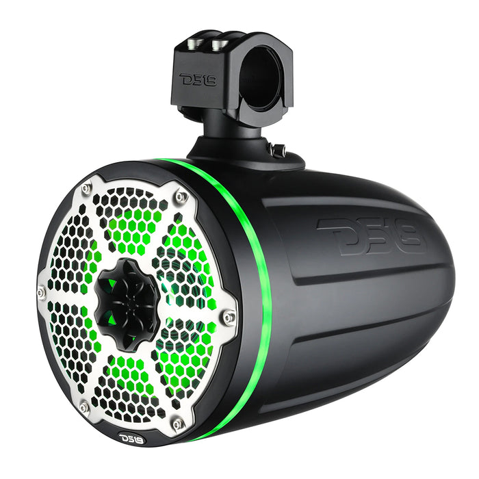 DS18 Hydro 65 Neodymium Wakeboard Speakers w1 Driver and RGB LED Lights  450W  Black NXLX6TPNEOBK