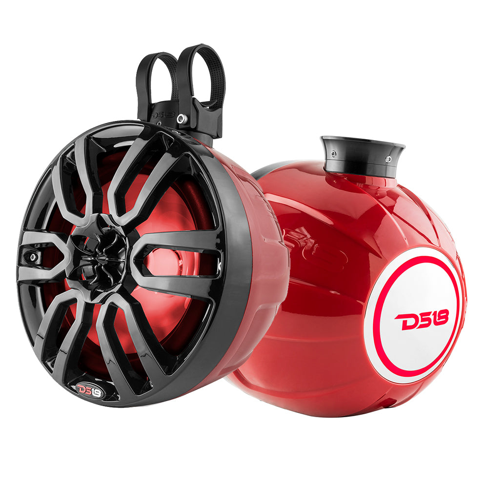 DS18 HYDRO 65 Compact Wakeboard Pod Tower wRGB Light  300W  Red NXLPS6R