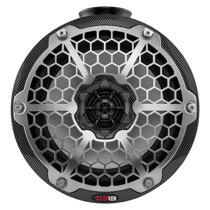 DS18 HYDRO 8 Compact Wakeboard Pod Tower wRGB Light  375W  Black Carbon Fiber CFPS8