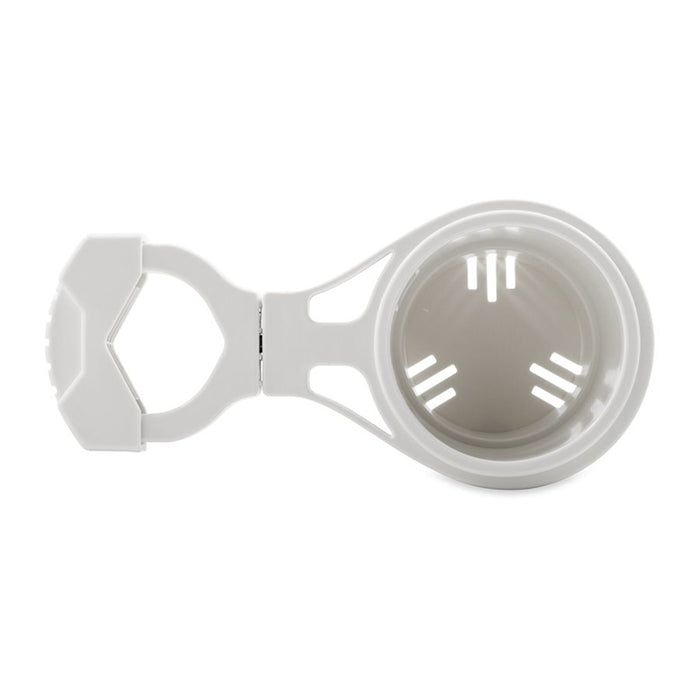 Camco ClampOn Rail Mounted Cup Holder  Large for Up to 2 Rail  White 53083
