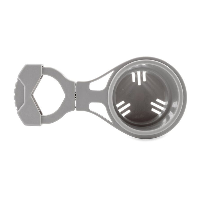 Camco ClampOn Rail Mounted Cup Holder  Large for Up to 2 Rail  Grey 53092