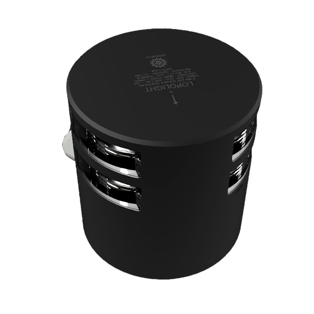 Lopolight Series 301011  Double Stacked Masthead Light  5NM  Horizontal Mount  White  Black Housing 301011KLSTB