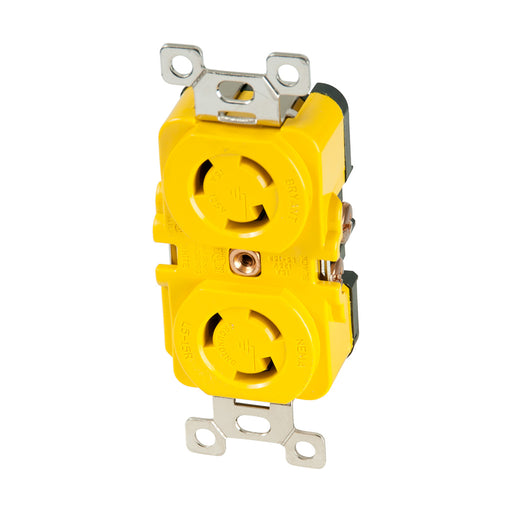 Marinco Locking Receptacle  15A 125V  Yellow 4700CR