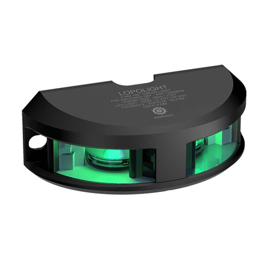 Lopolight Series 200018  Navigation Light  2NM  Vertical Mount  Green  Black Housing 200018G2B
