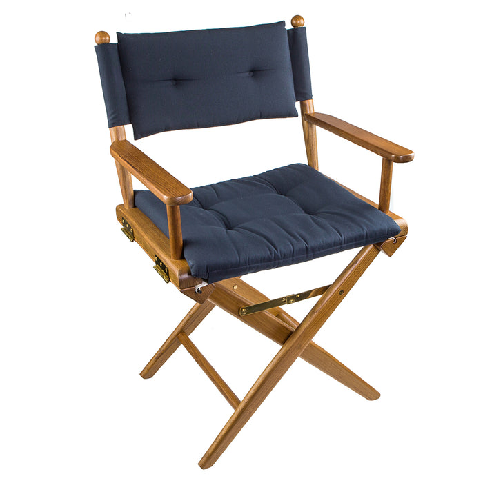 Whitecap Directors Chair wNavy Cushion  Teak 61042