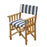 Whitecap Directors Chair II wNavy  White Cushion  Teak 61050